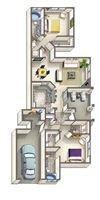 Vallecito Renovated – 2 Bedroom 2 Bath Floor Plan Layout – 1160 Square Feet